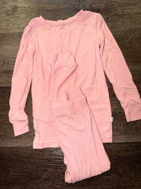 Little Sleepies 4t Soft Pink Ribbed Long Sleeve pajamas